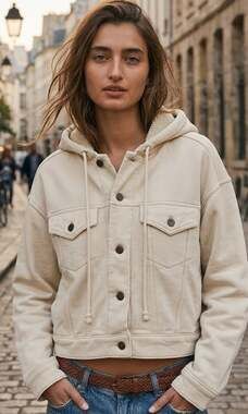 Free People We The Free Dreamers Cropped Knit Hooded Jacket